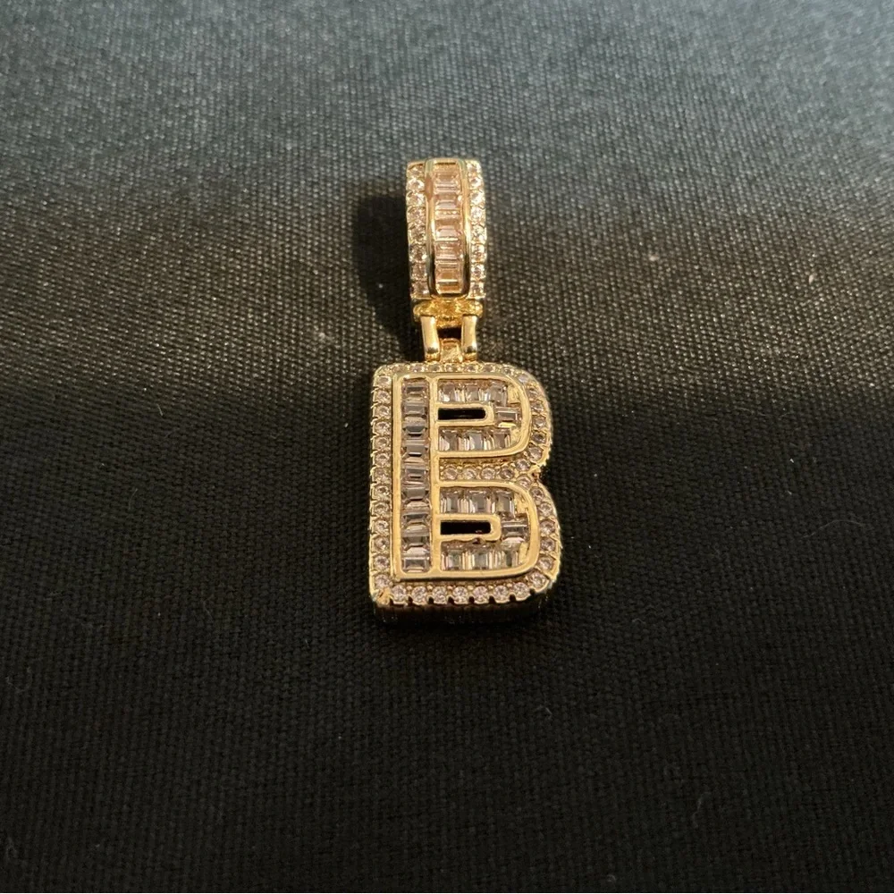 Gold and Silver Initial Pendant - Picture 1 of 1